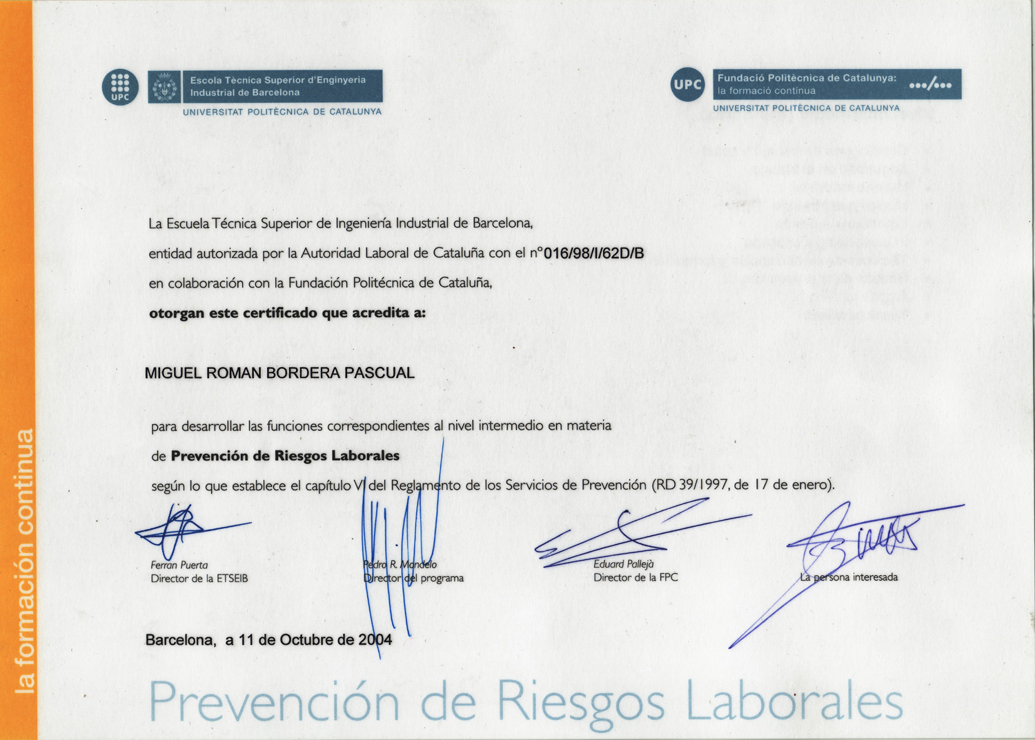 Diploma Formación Regulada